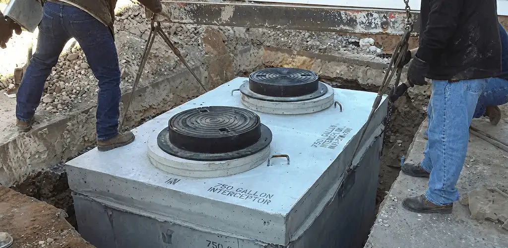 Grease trap installation for a commercial property drainage system in Fort Collins, CO