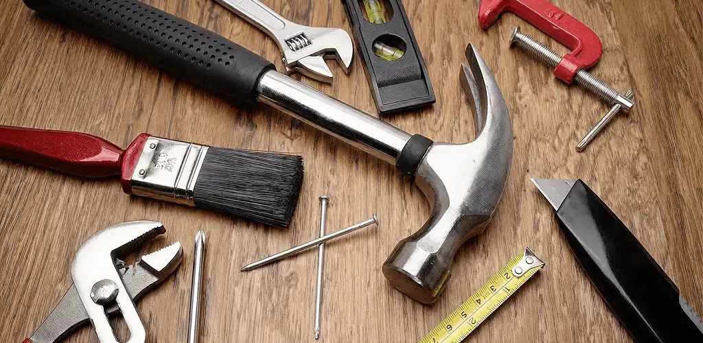 Handyman tools laid out for home repair and maintenance work in Fort Collins, CO
