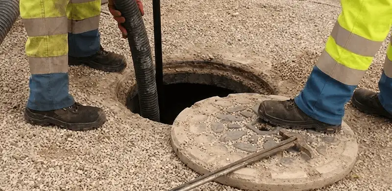 Drain cleaning crew clearing a sewer access point with professional equipment in Fort Collins, CO