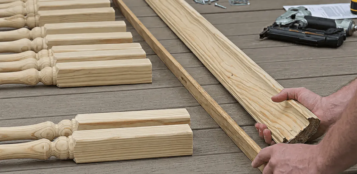 Handrail installation materials and wood components for stair rail work in Fort Collins, CO