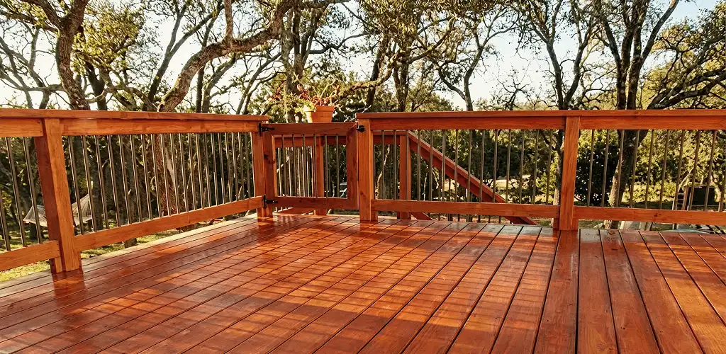 Deck sealing results with a freshly sealed wood deck in Fort Collins, CO
